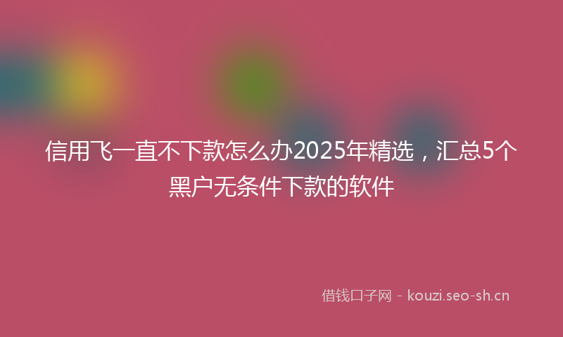 信用飞一直不下款怎么办2025年精选,汇总5个黑户无条件下款的软件