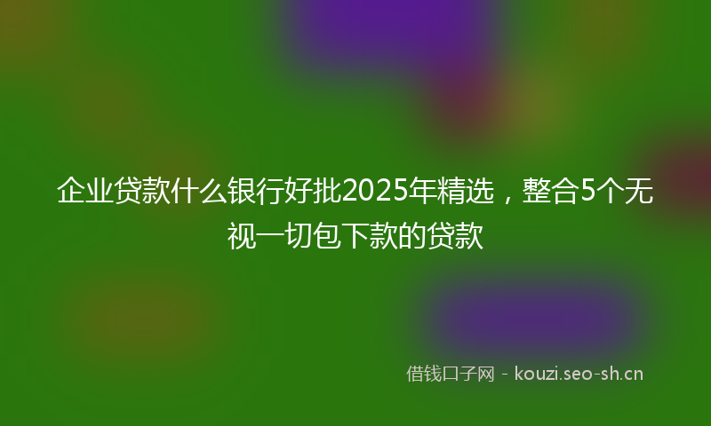 企业贷款什么银行好批2025年精选，整合5个无视一切包下款的贷款