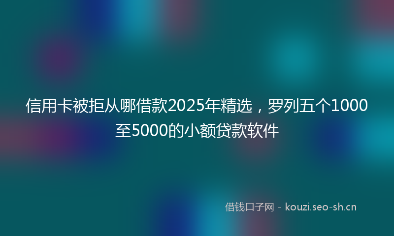信用卡被拒从哪借款2025年精选，罗列五个1000至5000的小额贷款软件