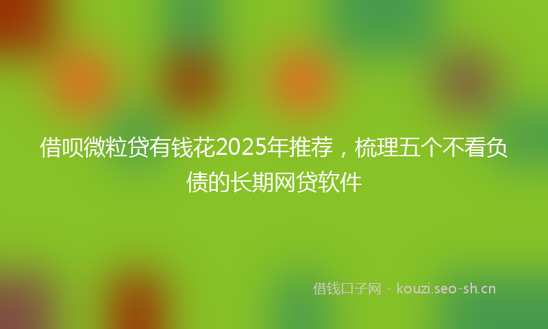 借呗微粒贷有钱花2025年推荐，梳理五个不看负债的长期网贷软件