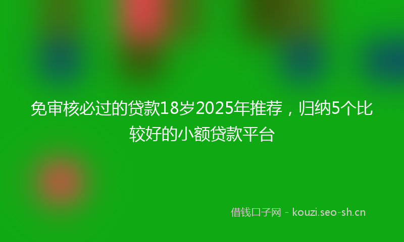 免审核必过的贷款18岁2025年推荐，归纳5个比较好的小额贷款平台