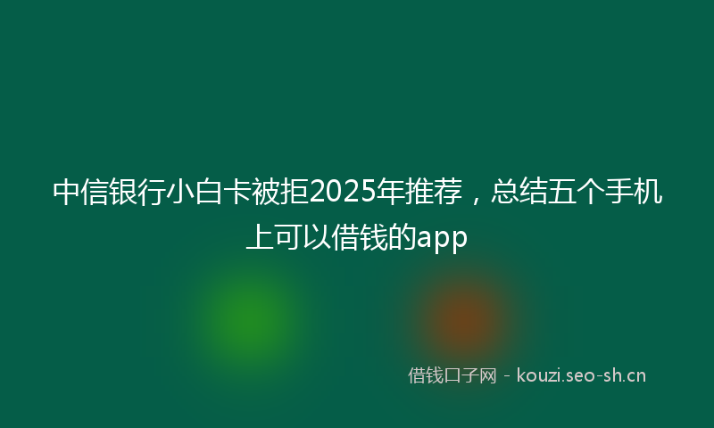 中信银行小白卡被拒2025年推荐，总结五个手机上可以借钱的app