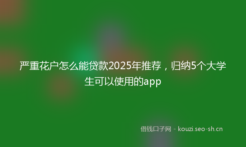 严重花户怎么能贷款2025年推荐，归纳5个大学生可以使用的app
