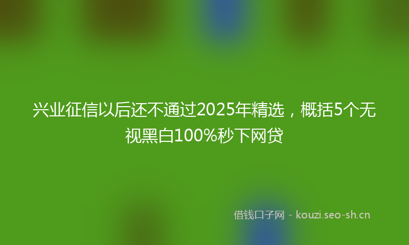 兴业征信以后还不通过2025年精选，概括5个无视黑白100%秒下网贷