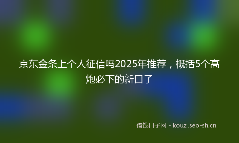 京东金条上个人征信吗2025年推荐，概括5个高炮必下的新口子