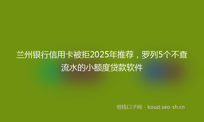 兰州银行信用卡被拒2025年推荐，罗列5个不查流水的小额度贷款软件