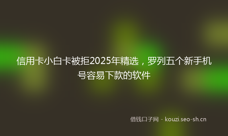 信用卡小白卡被拒2025年精选，罗列五个新手机号容易下款的软件