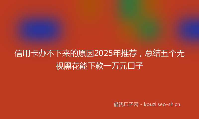 信用卡办不下来的原因2025年推荐，总结五个无视黑花能下款一万元口子