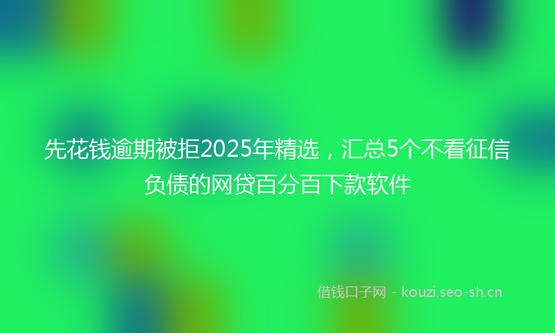 先花钱逾期被拒2025年精选，汇总5个不看征信负债的网贷百分百下款软件