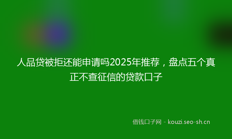 人品贷被拒还能申请吗2025年推荐，盘点五个真正不查征信的贷款口子