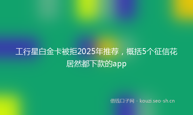 工行星白金卡被拒2025年推荐，概括5个征信花居然都下款的app