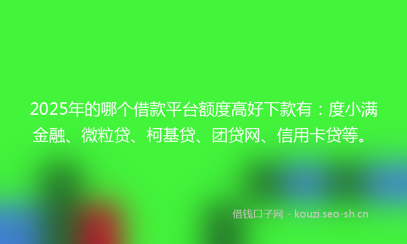 2025年的哪个借款平台额度高好下款有：度小满金融、微粒贷、柯基贷、团贷网、信用卡贷等。