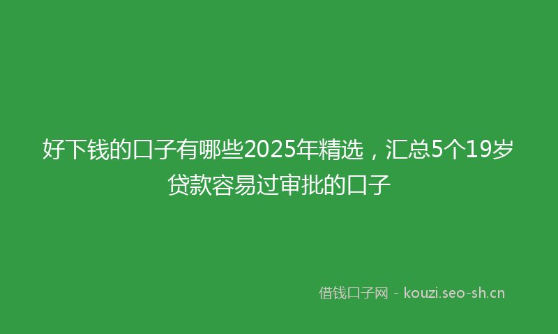 好下钱的口子有哪些2025年精选，汇总5个19岁贷款容易过审批的口子