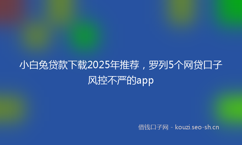 小白兔贷款下载2025年推荐，罗列5个网贷口子风控不严的app