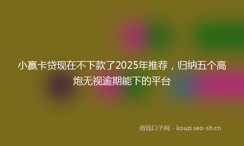 小赢卡贷现在不下款了2025年推荐，归纳五个高炮无视逾期能下的平台