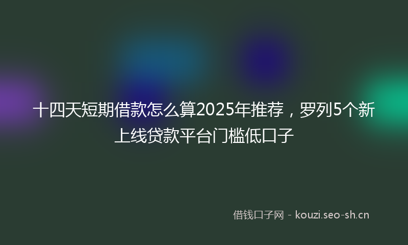 十四天短期借款怎么算2025年推荐,罗列5个新上线贷款平台门槛低口子