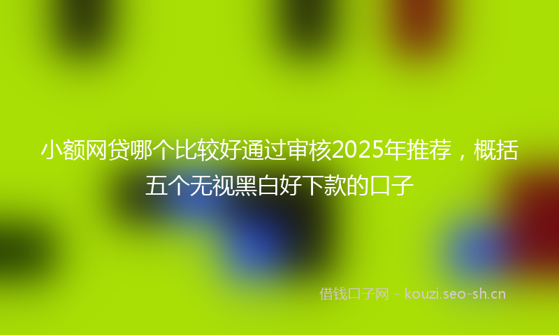 小额网贷哪个比较好通过审核2025年推荐，概括五个无视黑白好下款的口子