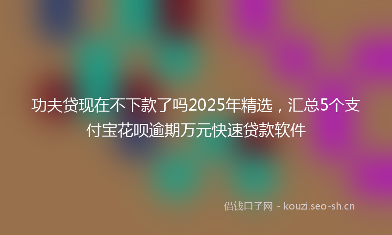 功夫贷现在不下款了吗2025年精选，汇总5个支付宝花呗逾期万元快速贷款软件