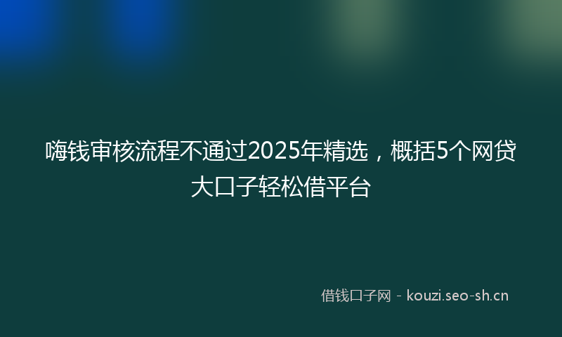 嗨钱审核流程不通过2025年精选，概括5个网贷大口子轻松借平台
