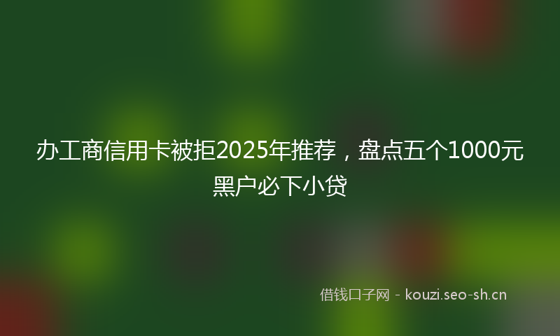 办工商信用卡被拒2025年推荐，盘点五个1000元黑户必下小贷