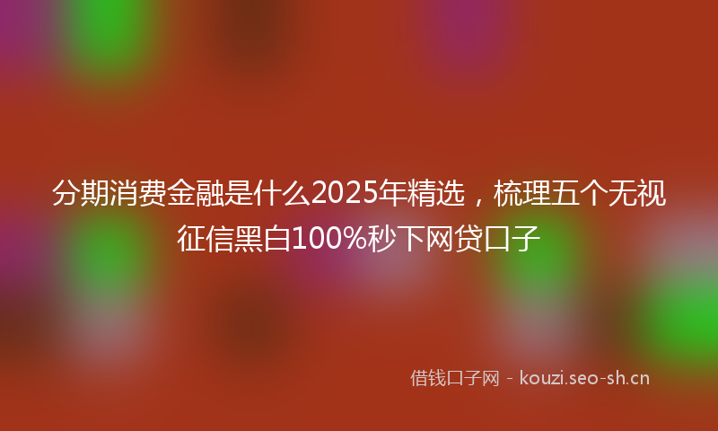 分期消费金融是什么2025年精选,梳理五个无视征信黑白100%秒下网贷口子