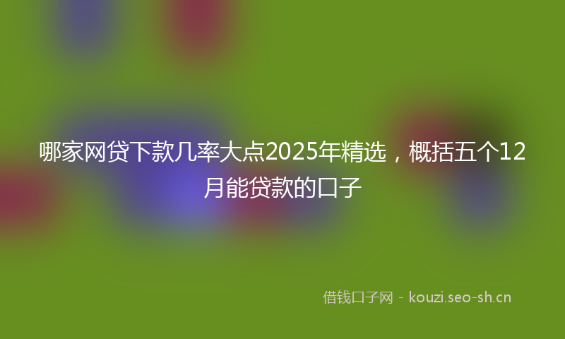 哪家网贷下款几率大点2025年精选，概括五个12月能贷款的口子