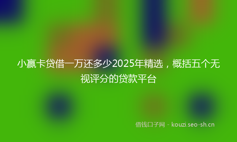 小赢卡贷借一万还多少2025年精选，概括五个无视评分的贷款平台