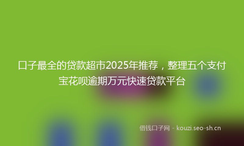 口子最全的贷款超市2025年推荐，整理五个支付宝花呗逾期万元快速贷款平台