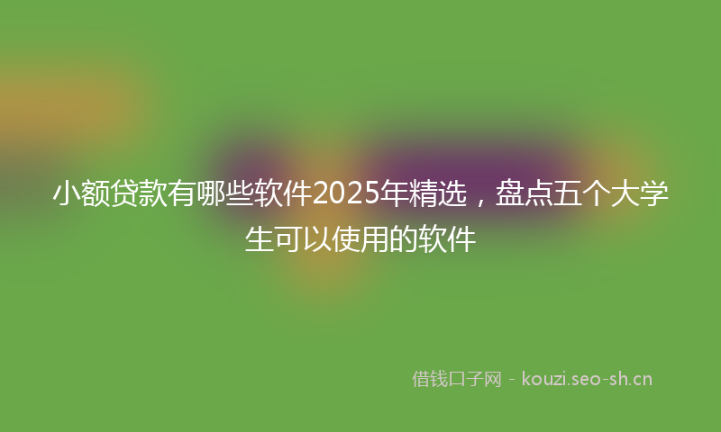 小额贷款有哪些软件2025年精选，盘点五个大学生可以使用的软件