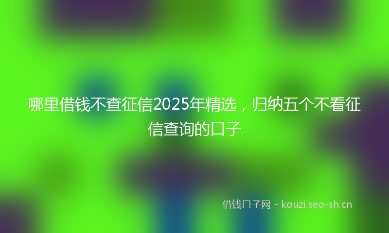 哪里借钱不查征信2025年精选,归纳五个不看征信查询的口子