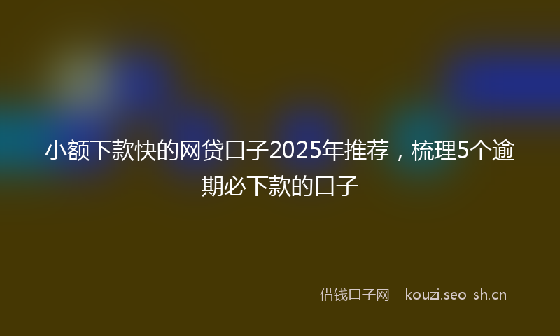 小额下款快的网贷口子2025年推荐，梳理5个逾期必下款的口子