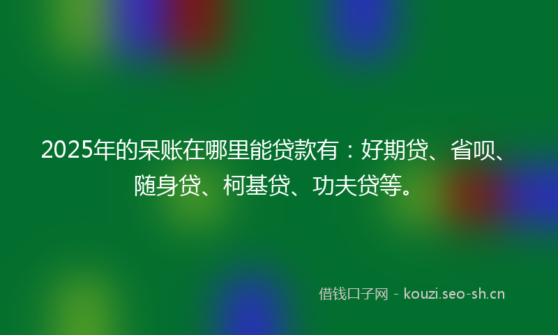 2025年的呆账在哪里能贷款有：好期贷、省呗、随身贷、柯基贷、功夫贷等。