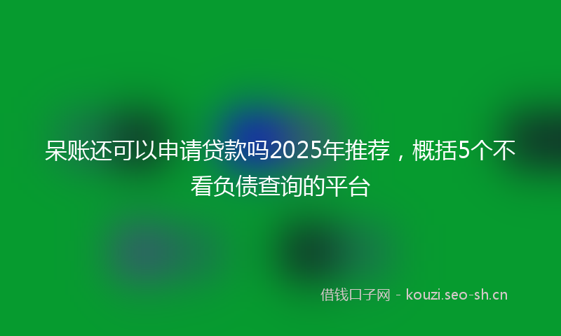 呆账还可以申请贷款吗2025年推荐，概括5个不看负债查询的平台