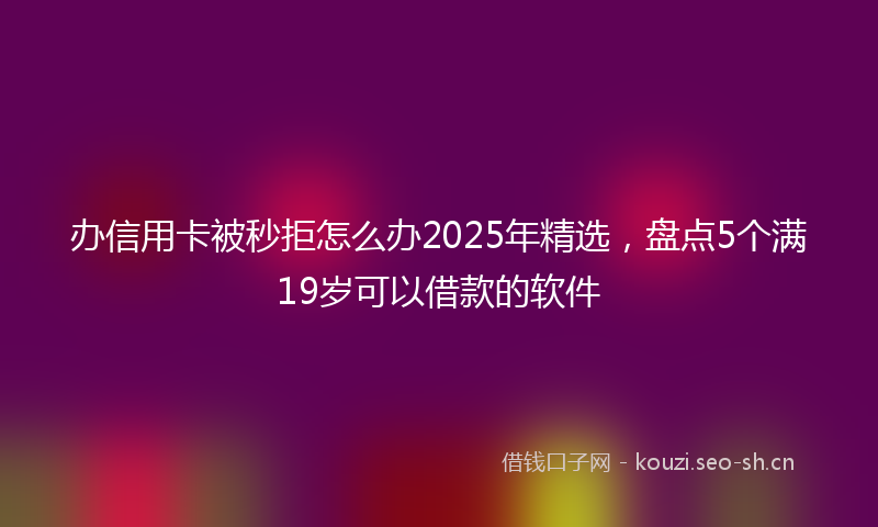 办信用卡被秒拒怎么办2025年精选，盘点5个满19岁可以借款的软件