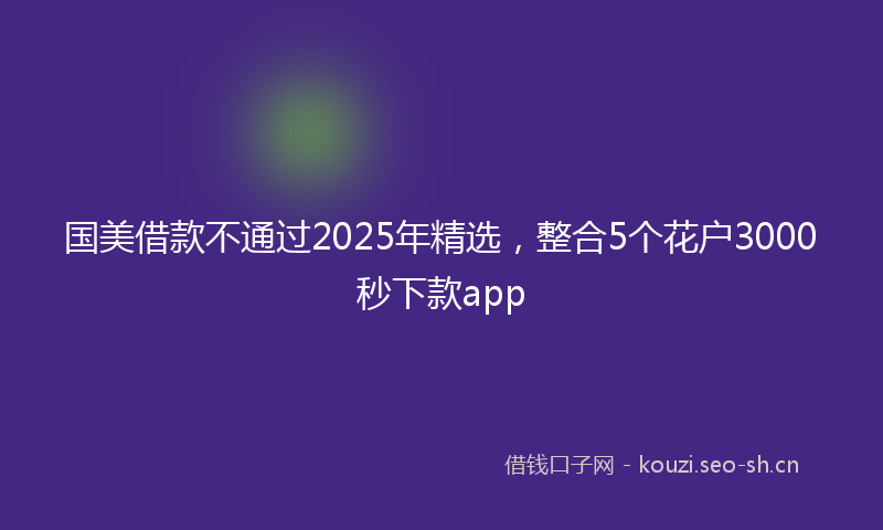 国美借款不通过2025年精选，整合5个花户3000秒下款app