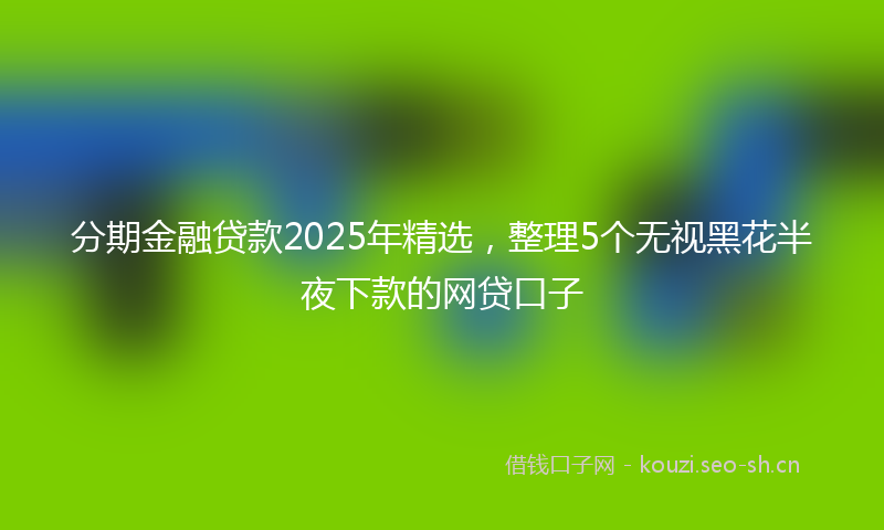 分期金融贷款2025年精选，整理5个无视黑花半夜下款的网贷口子