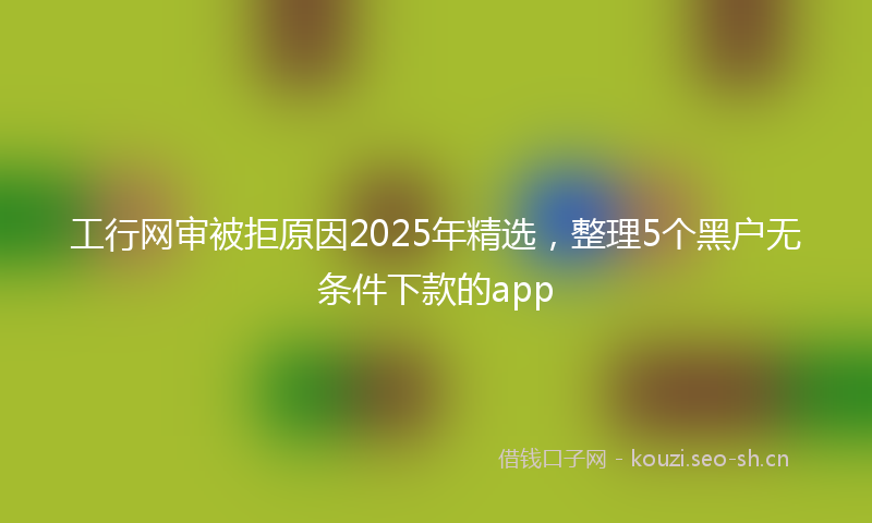 工行网审被拒原因2025年精选，整理5个黑户无条件下款的app