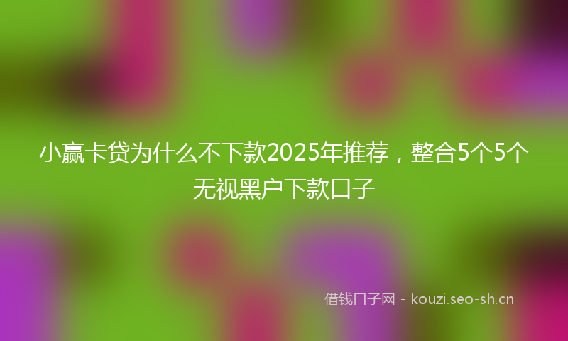小赢卡贷为什么不下款2025年推荐，整合5个5个无视黑户下款口子