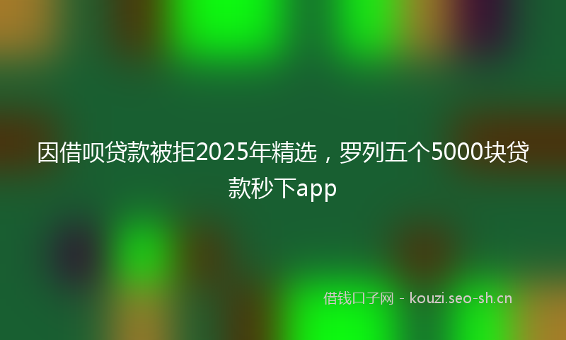 因借呗贷款被拒2025年精选，罗列五个5000块贷款秒下app