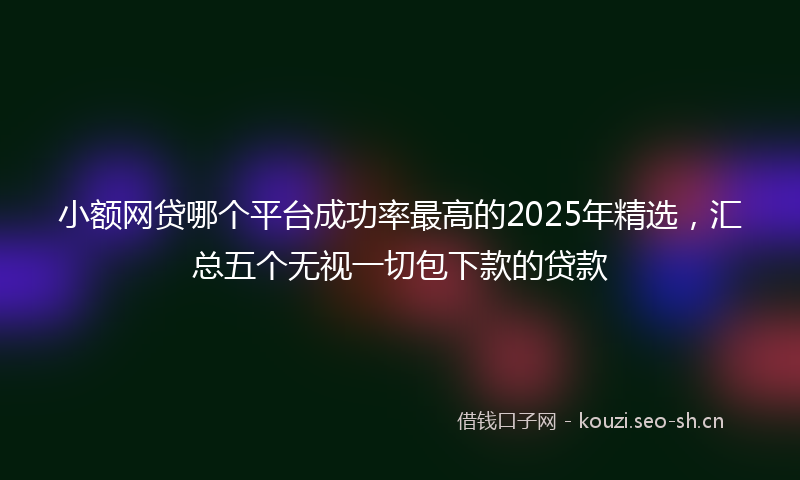 小额网贷哪个平台成功率最高的2025年精选,汇总五个无视一切包下款的贷款