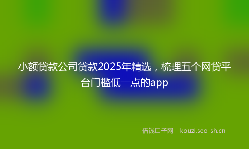 小额贷款公司贷款2025年精选，梳理五个网贷平台门槛低一点的app
