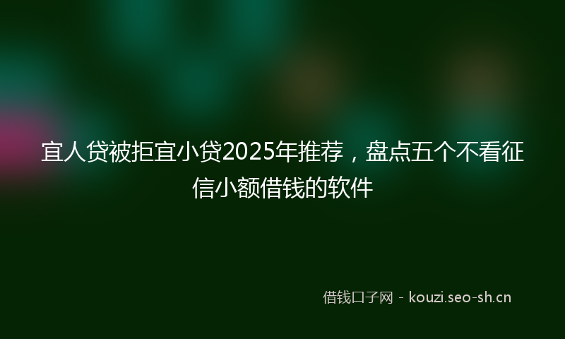 宜人贷被拒宜小贷2025年推荐，盘点五个不看征信小额借钱的软件