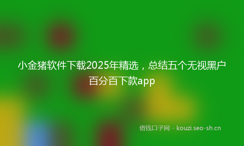 小金猪软件下载2025年精选，总结五个无视黑户百分百下款app