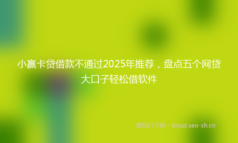 小赢卡贷借款不通过2025年推荐，盘点五个网贷大口子轻松借软件