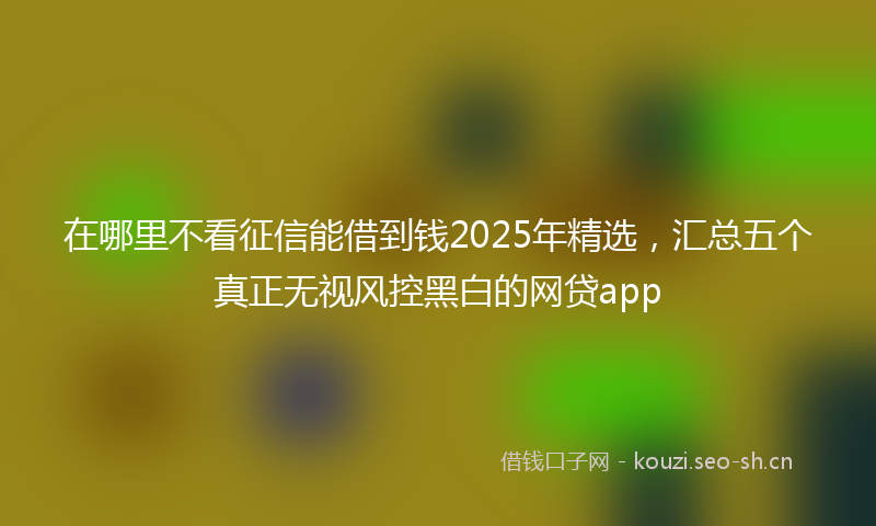 在哪里不看征信能借到钱2025年精选，汇总五个真正无视风控黑白的网贷app