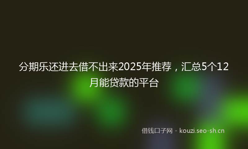 分期乐还进去借不出来2025年推荐，汇总5个12月能贷款的平台
