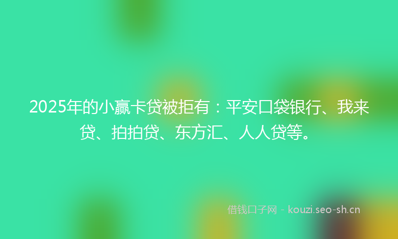 2025年的小赢卡贷被拒有：平安口袋银行、我来贷、拍拍贷、东方汇、人人贷等。