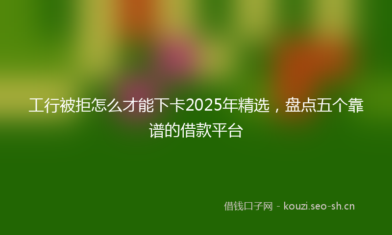 工行被拒怎么才能下卡2025年精选，盘点五个靠谱的借款平台