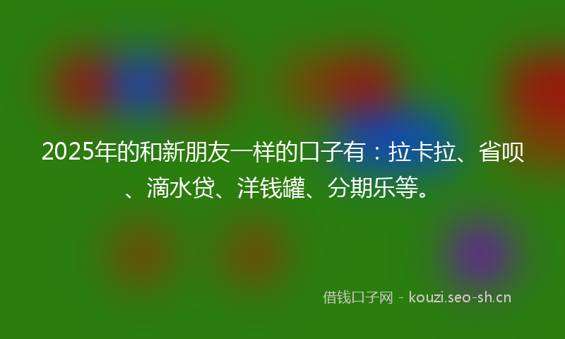 2025年的和新朋友一样的口子有：拉卡拉、省呗、滴水贷、洋钱罐、分期乐等。