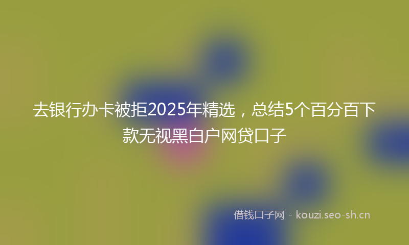 去银行办卡被拒2025年精选，总结5个百分百下款无视黑白户网贷口子